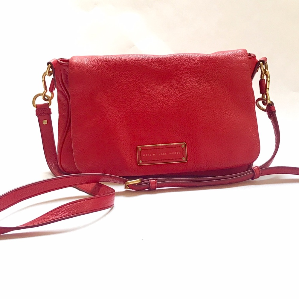 Marc by Marc Jacobs red leather cross body bag